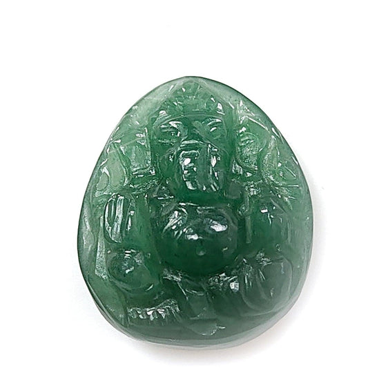 Green Aventurine Ganesha Carving 18.20cts