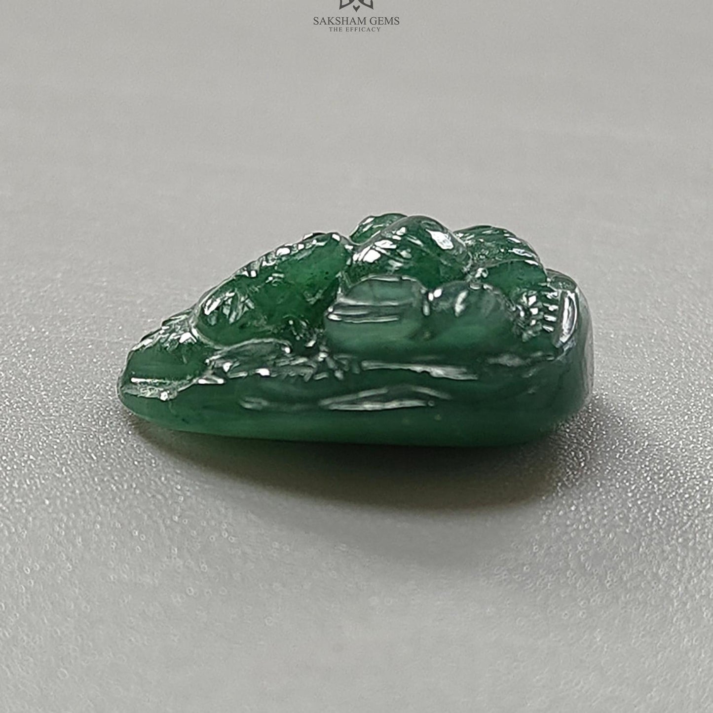 Green Aventurine Ganesha Carving : 18.20cts Natural Untreated Quartzite April Birthstone Lord Ganesha Idol Shape 20*17mm For Jewelry