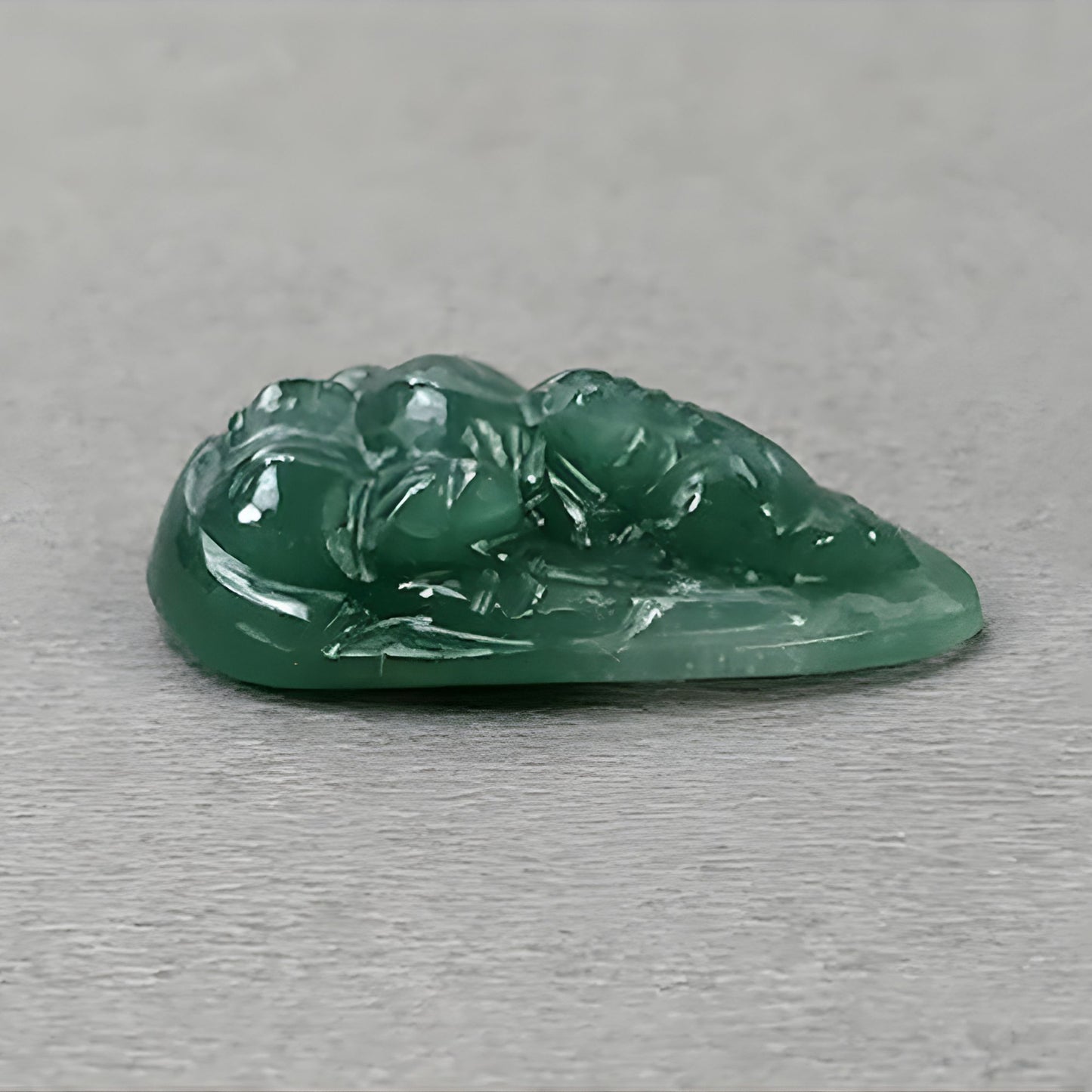 19.35cts Natural Untreated Green Quartz Gemstone Carving Lord Ganesh Shape