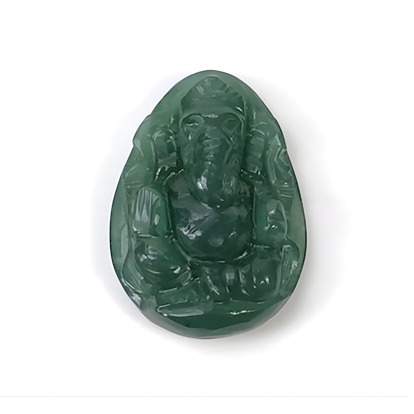 23.50cts Natural Untreated Green Quartz Gemstone Carving Lord Ganesh Shape