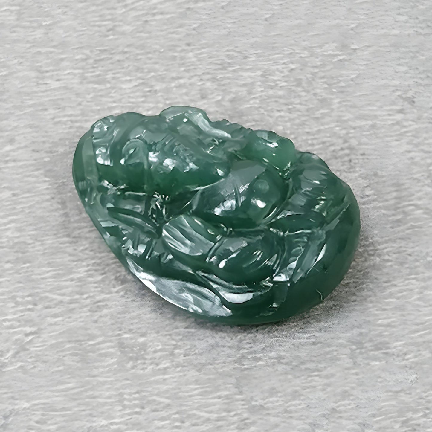23.50cts Natural Untreated Green Quartz Gemstone Carving Lord Ganesh Shape