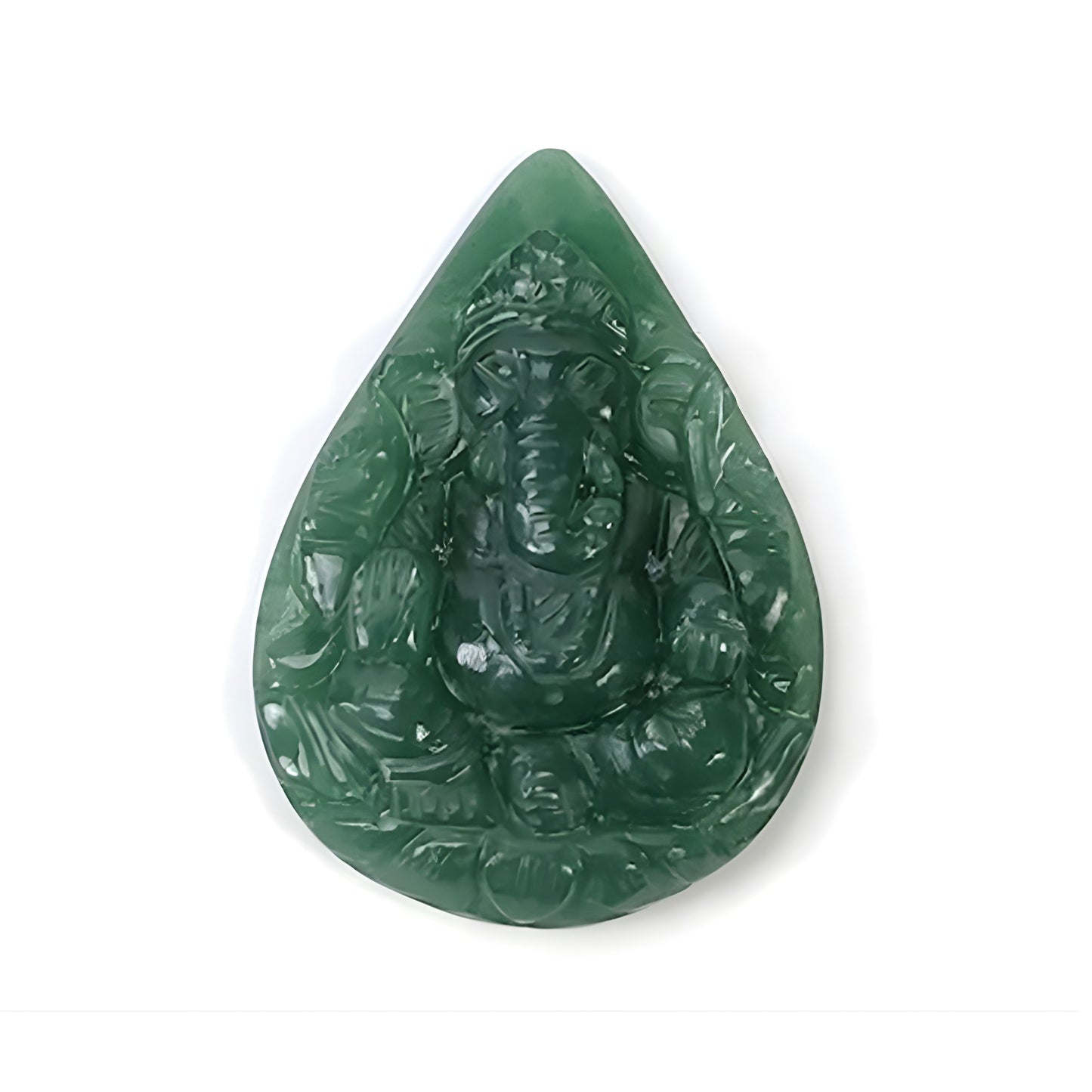 55.10cts Natural Untreated Green Quartz Gemstone Carving Lord Ganesh