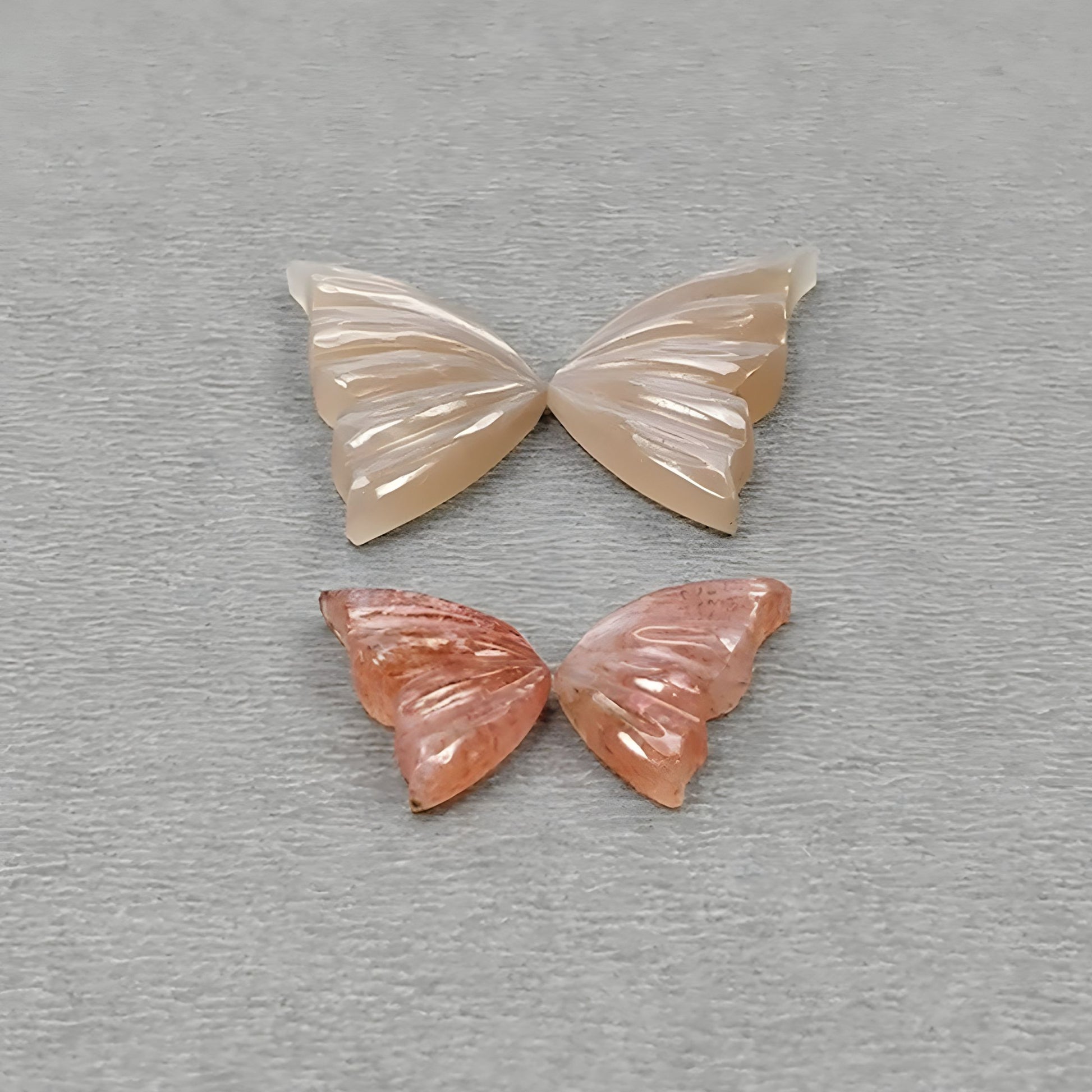 moonstone & sunstone butterfly shape carving