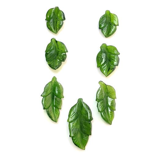 Chrome Diopside Leaves shape carving
