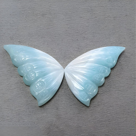 blue larimar butterfly carving