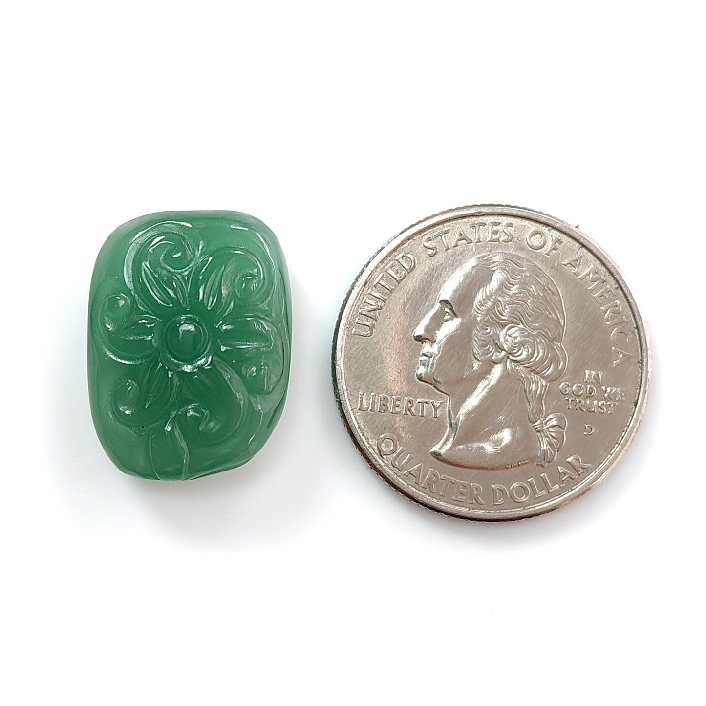 18.60cts Natural Untreated Green Quartz Gemstone Carving Fancy Shape