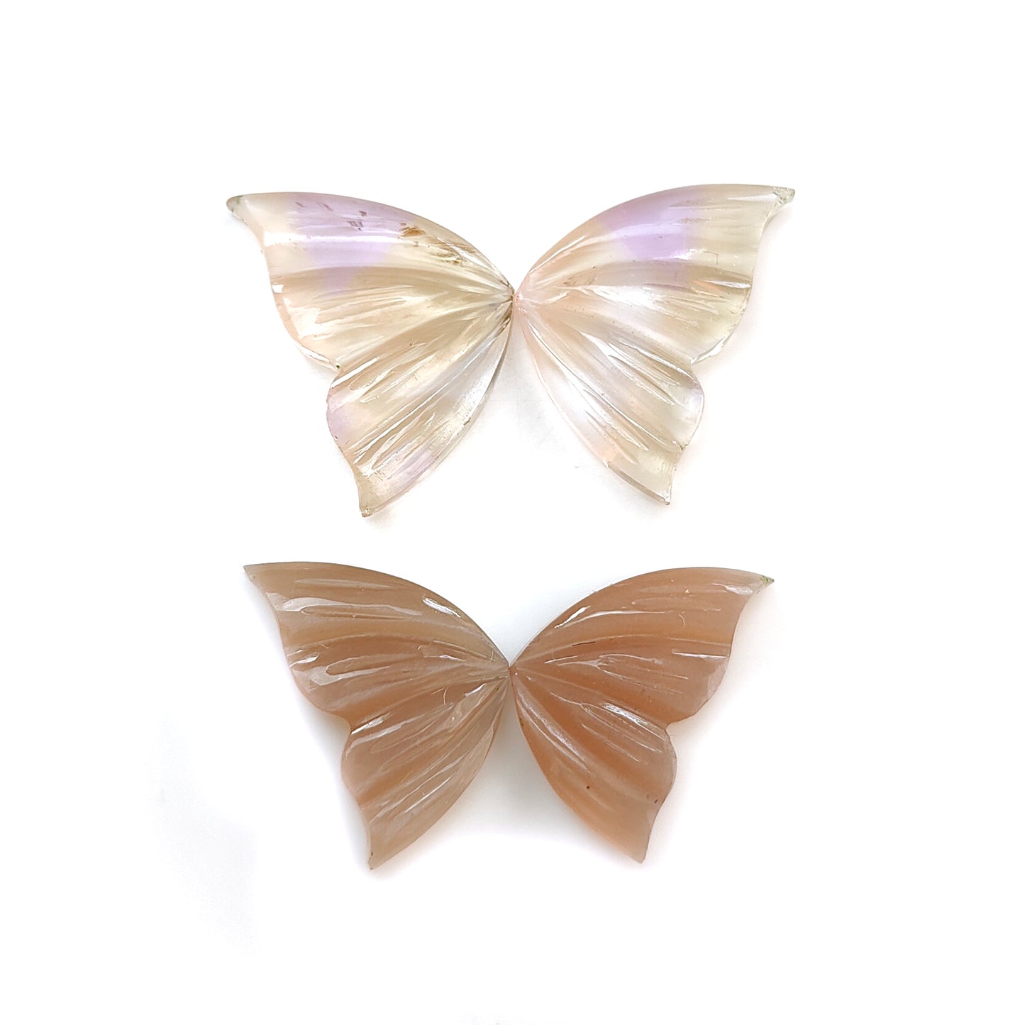 Ametrine, Moonstone Butterfly Carving