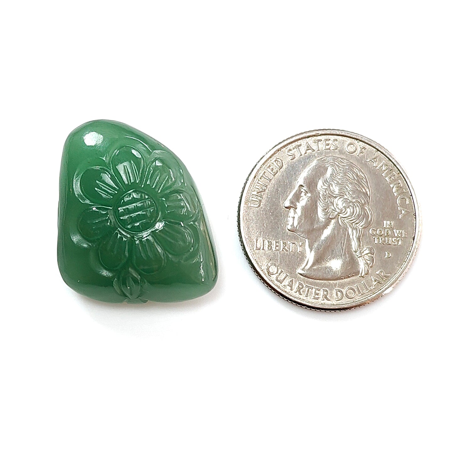 37.20cts Natural Untreated Green Quartz Gemstone Carving Fancy Shape