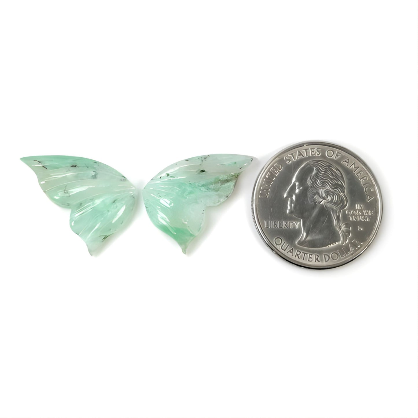 Chrysopras-Edelstein-Schmetterling