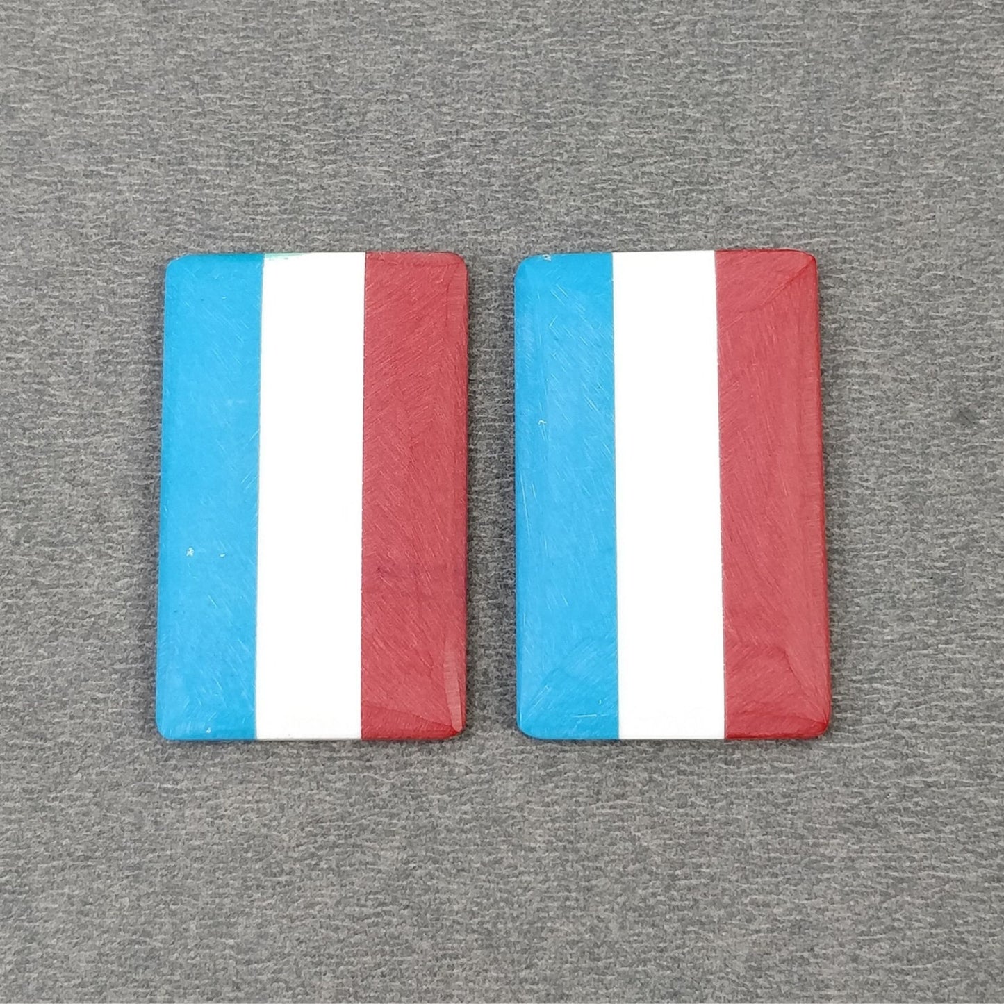 40.40cts Luxembourg National Flag Exclusive Synthetic Stone Baguette Shape Pair