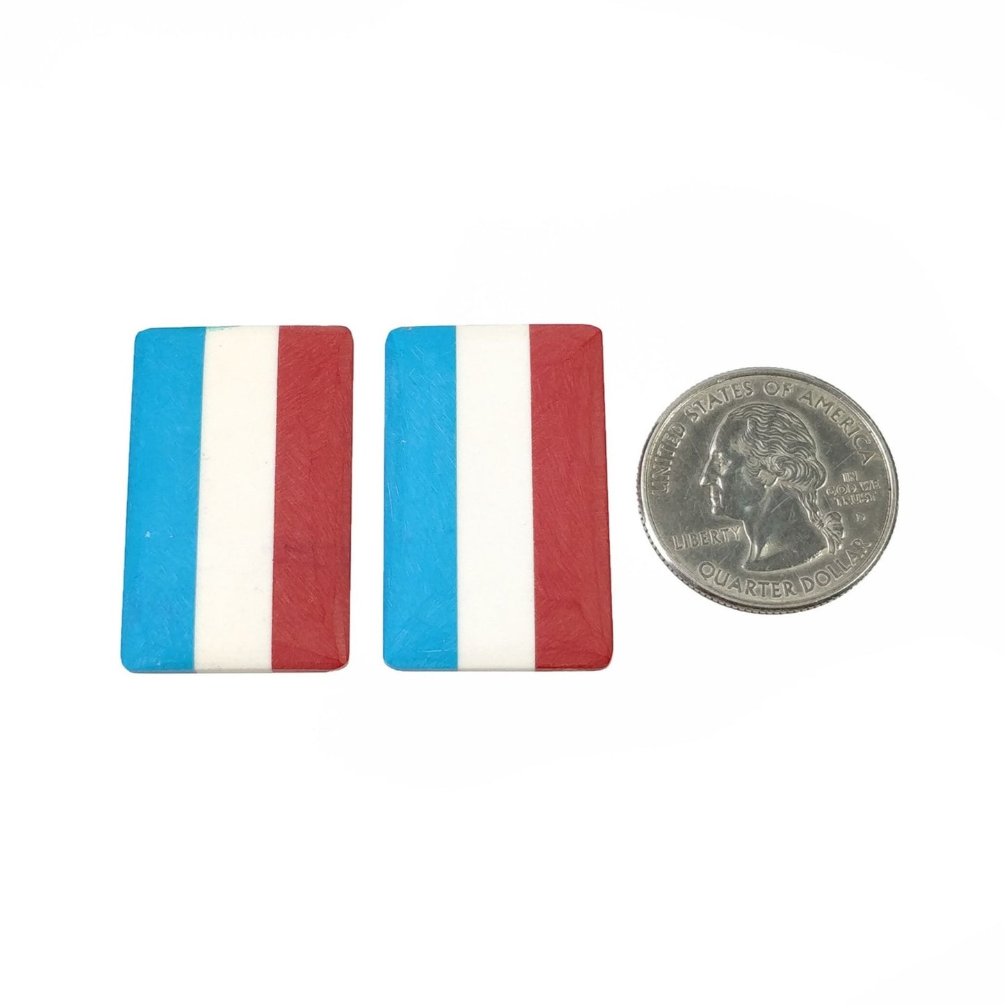 40.40cts Luxembourg National Flag Exclusive Synthetic Stone Baguette Shape Pair