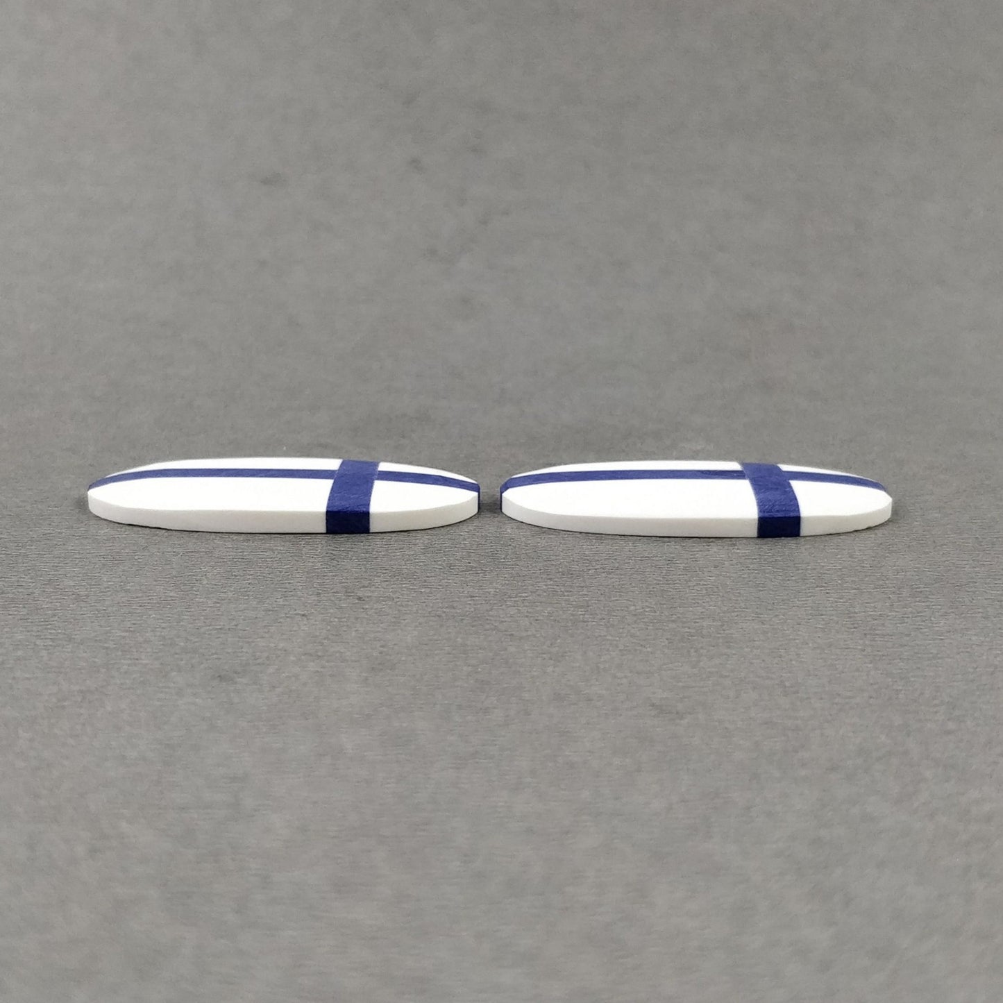 31.70cts Finland National Flag Exclusive Synthetic Stone Oval Shape Pair