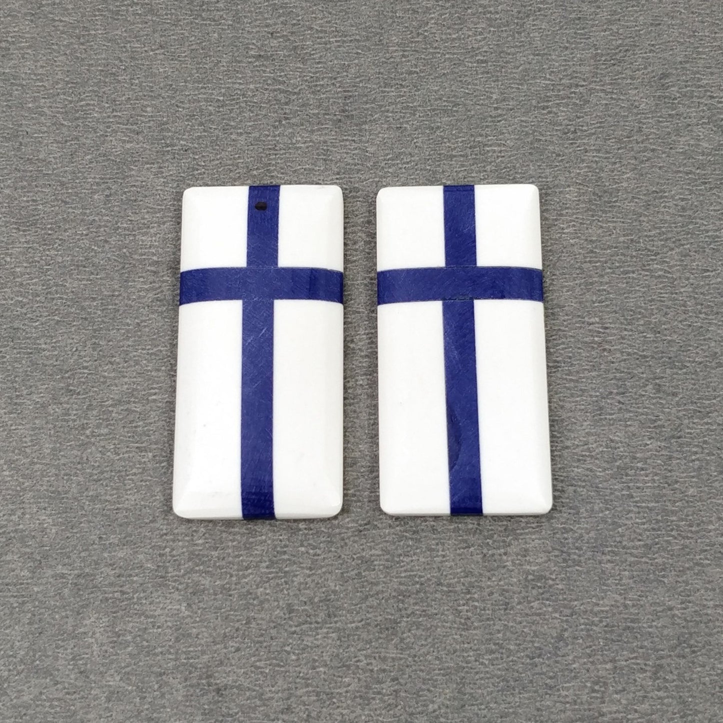 40.40cts Finland National Flag Exclusive Synthetic Stone Baguette Shape Pair