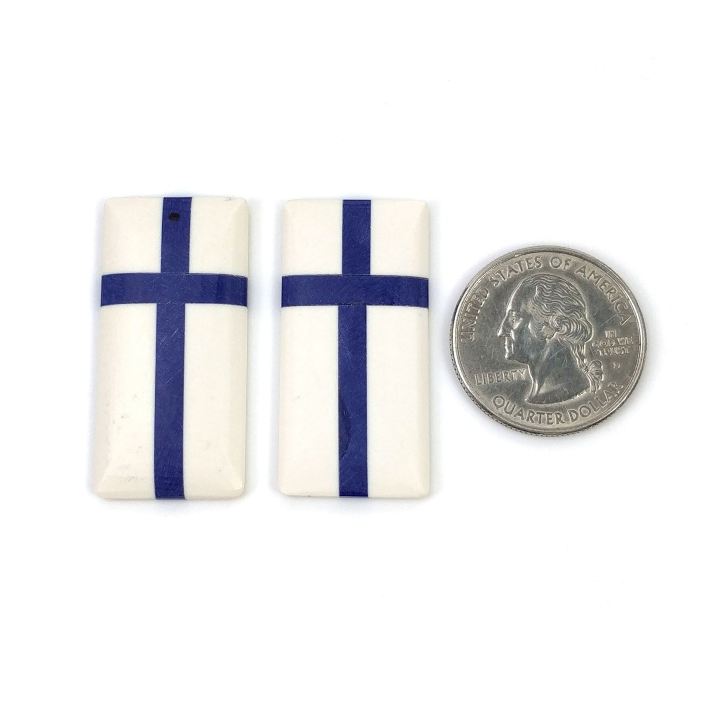 40.40cts Finland National Flag Exclusive Synthetic Stone Baguette Shape Pair