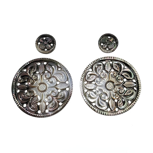 mother of pearl round carving