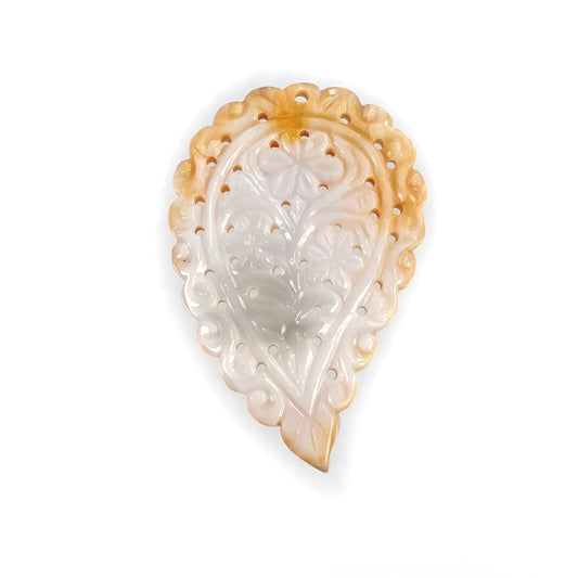 mother of pearl leaf carving