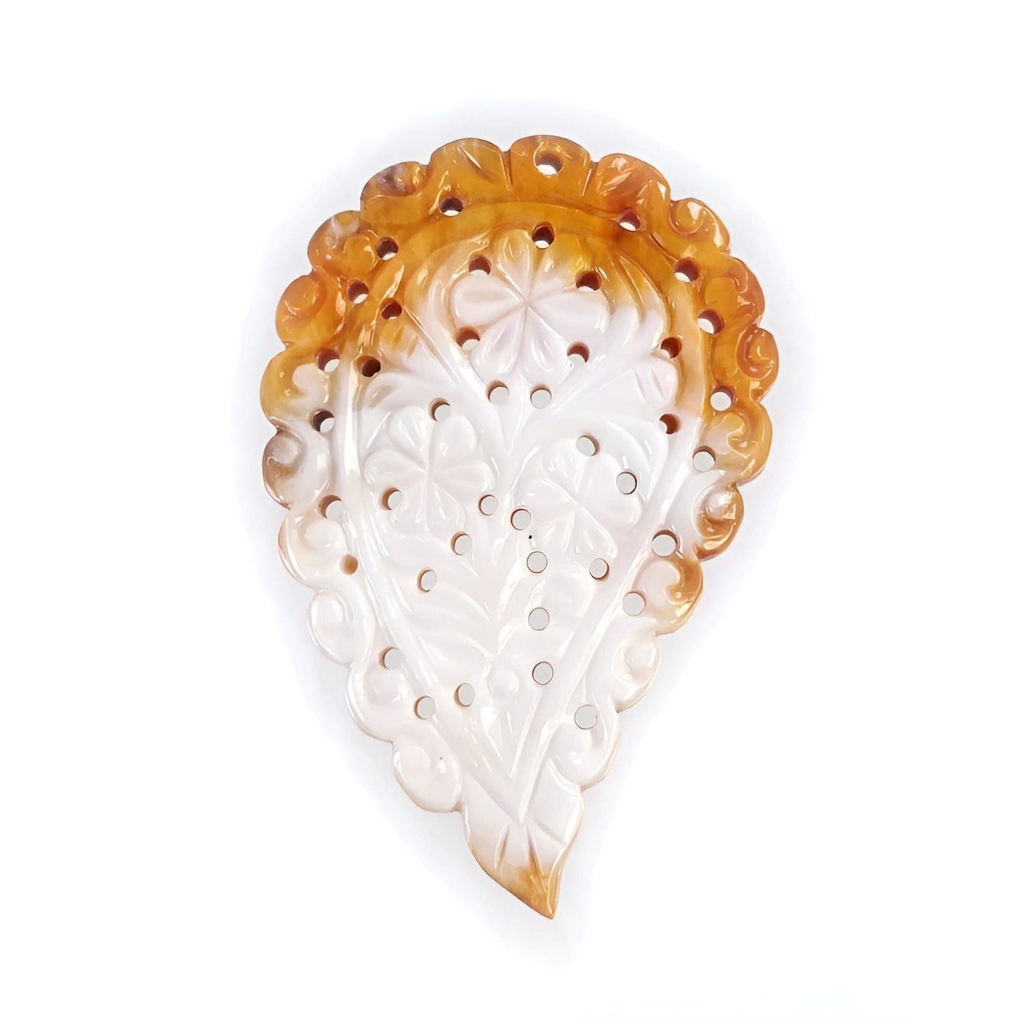 mother of pearl leaf carving