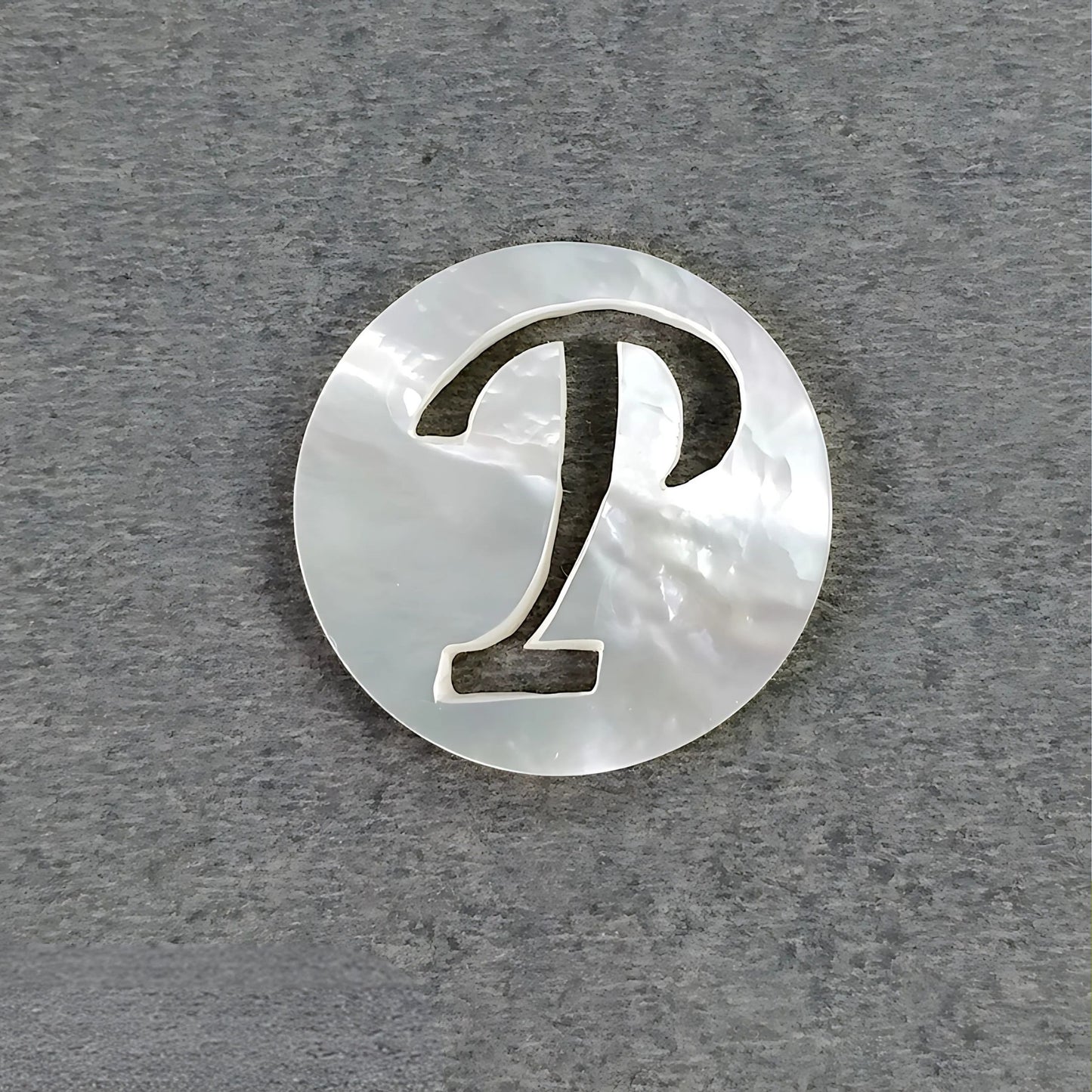mother of pearl Letter 'P' Round carving