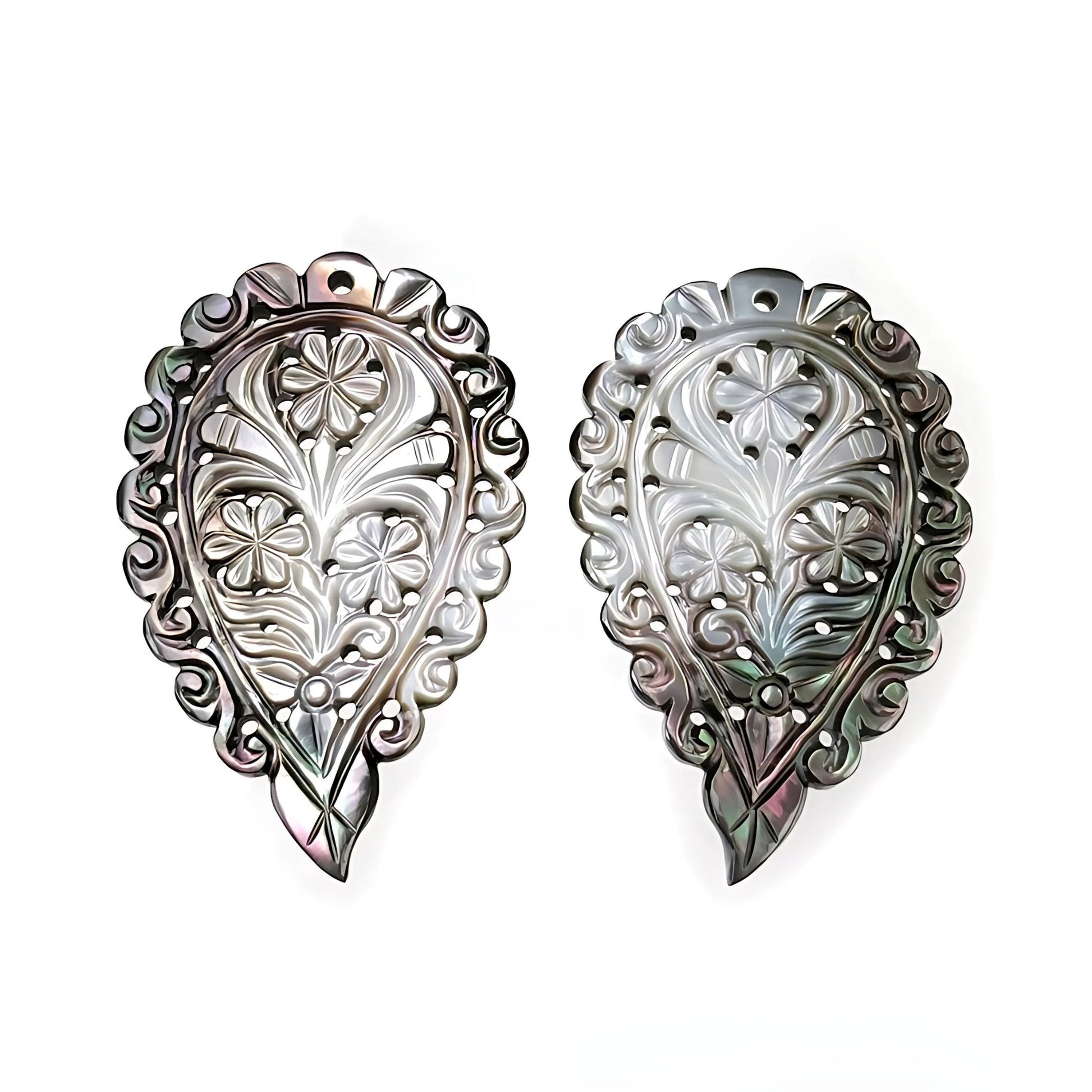 mother of pearl leaves carving