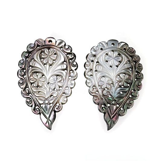 mother of pearl leaves carving