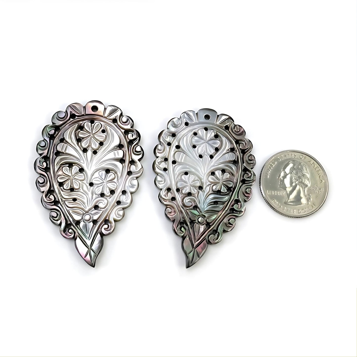 intaglio di foglie di madreperla