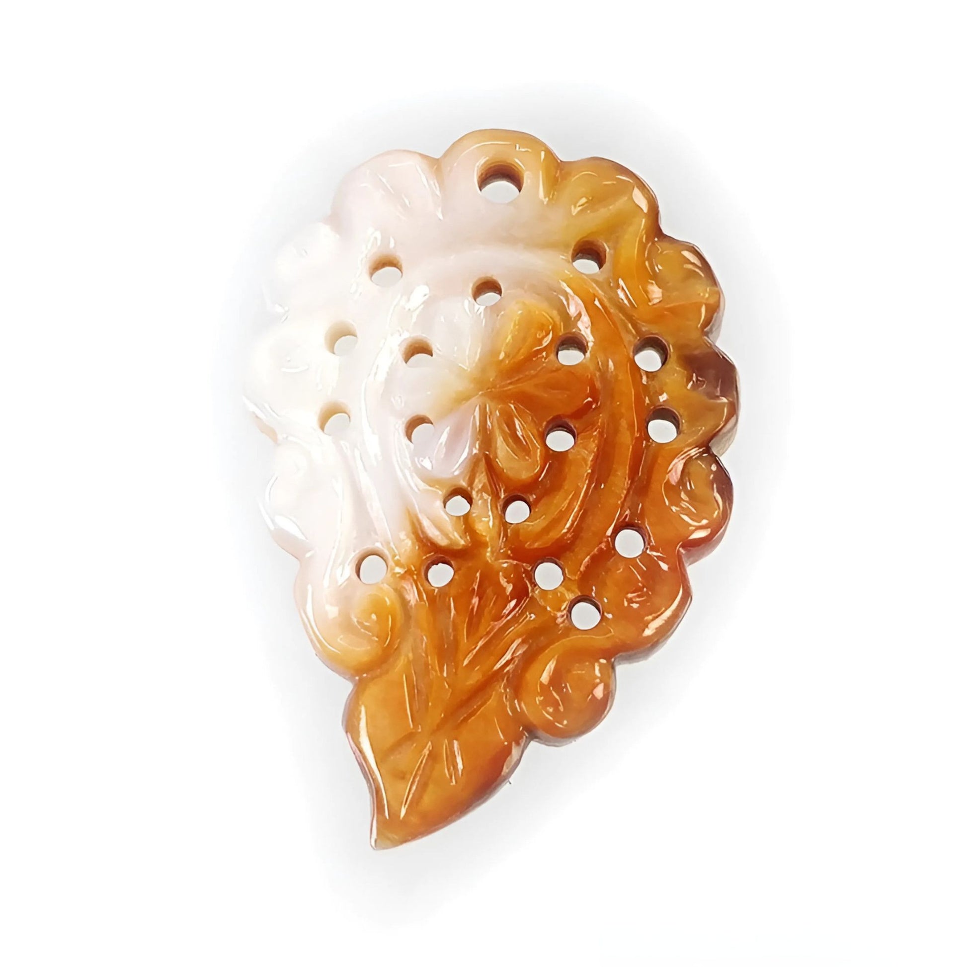 mother of pearl orange leaf carving
