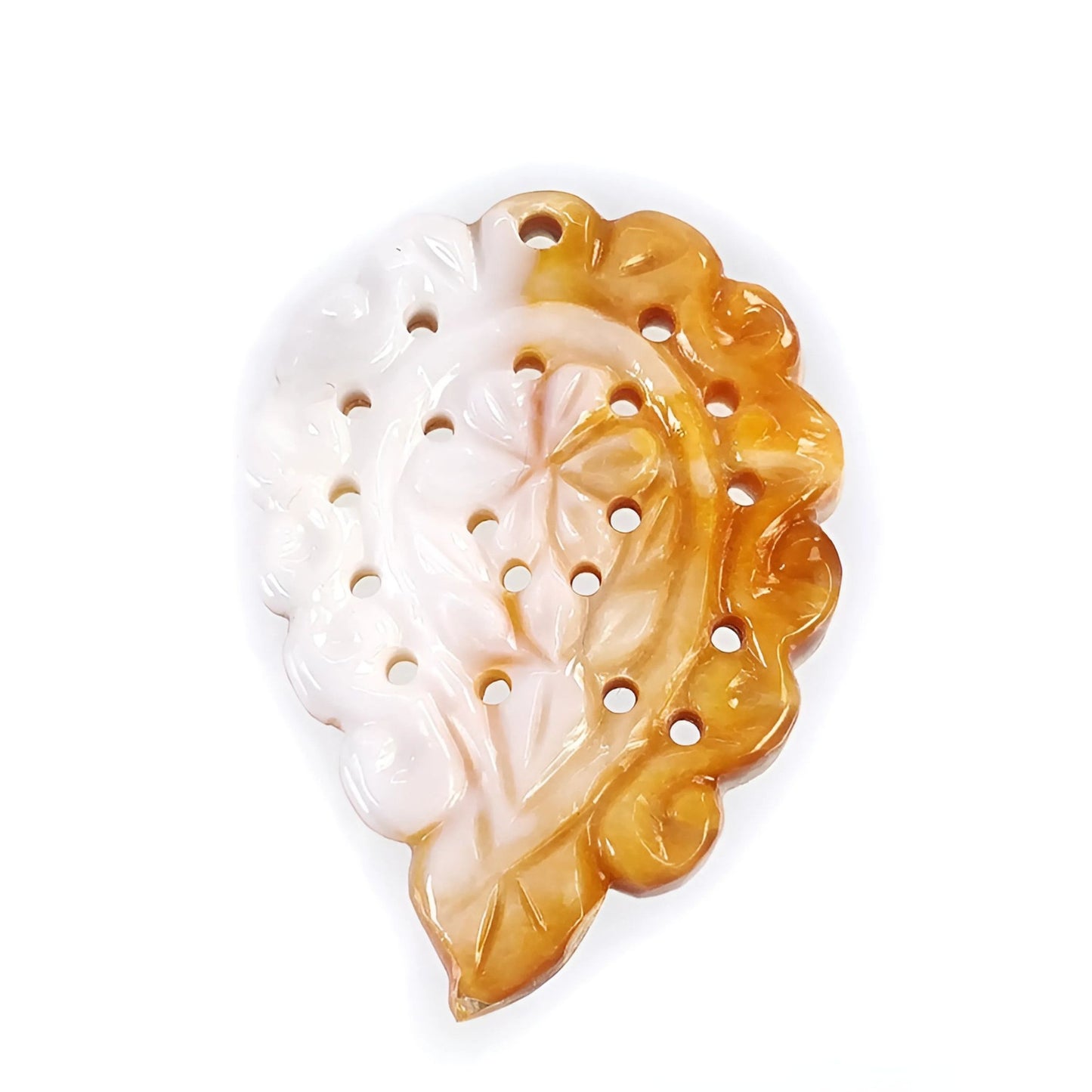 mother of pearl orange leaf carving
