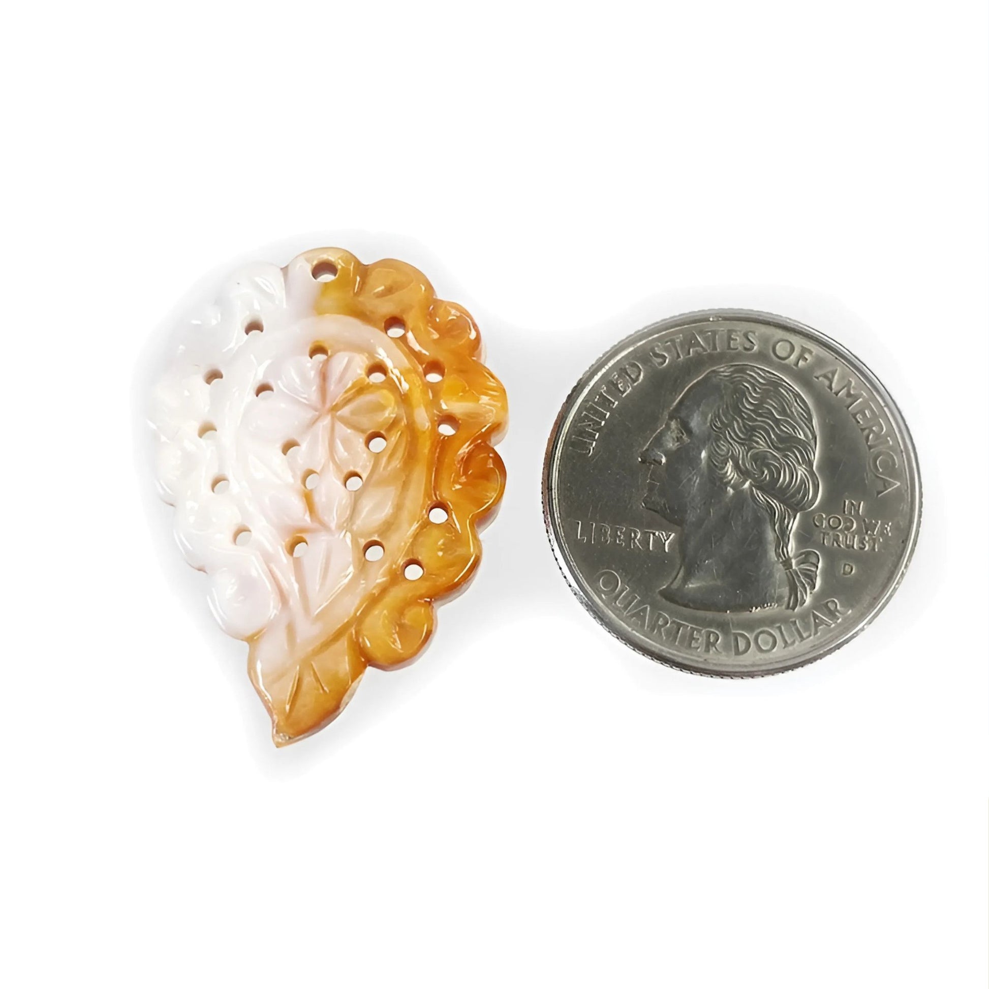 珍珠母橙叶雕刻