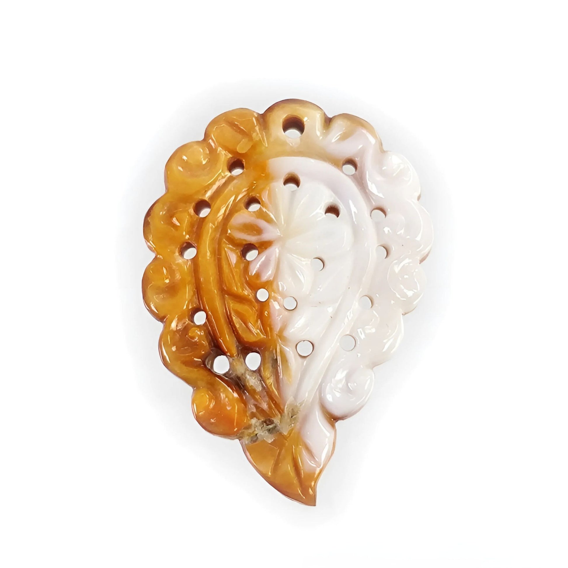 mother of pearl leaf carving