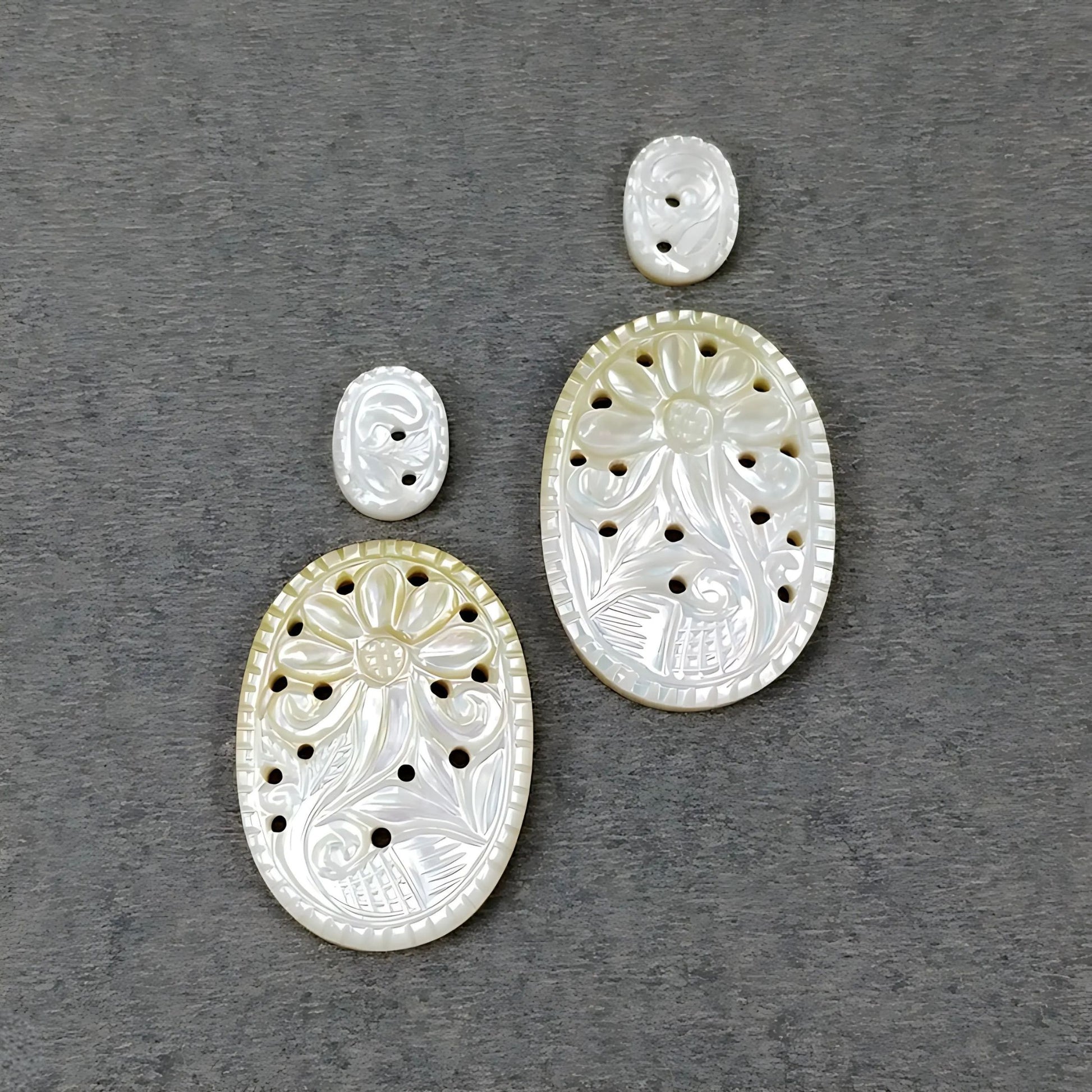 mother of pearl oval carving