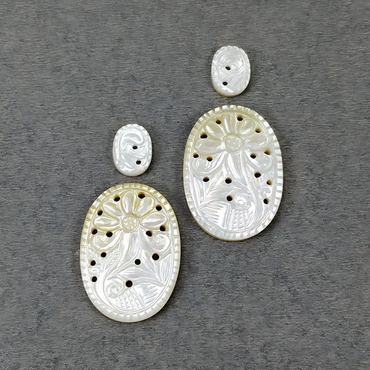 mother of pearl oval carving