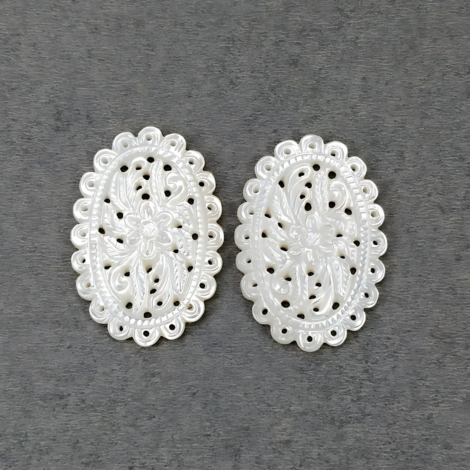 mother of pearl oval carving