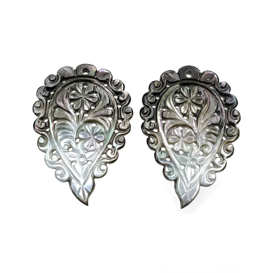 mother of pearl leaves carving