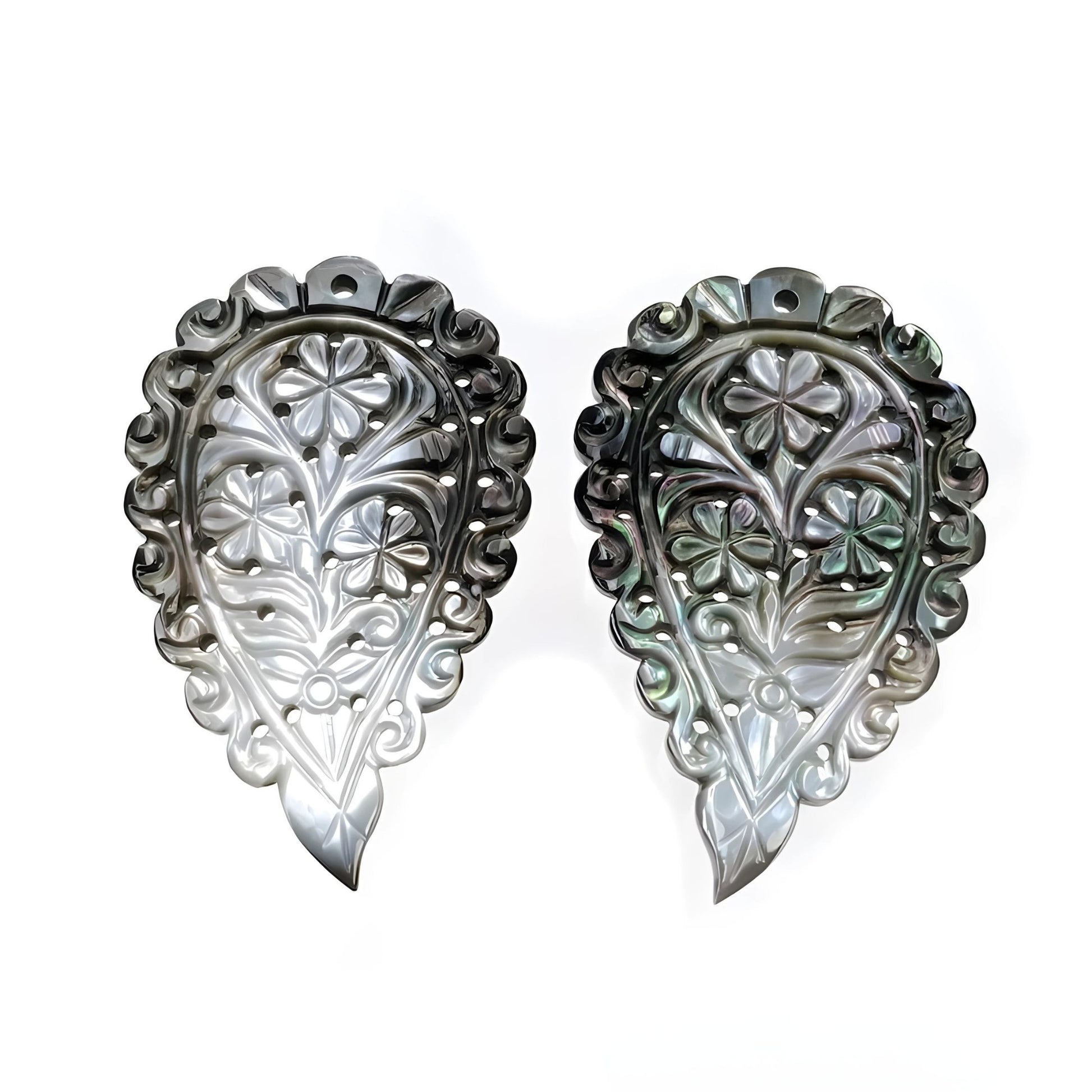 mother of pearl leaf carving