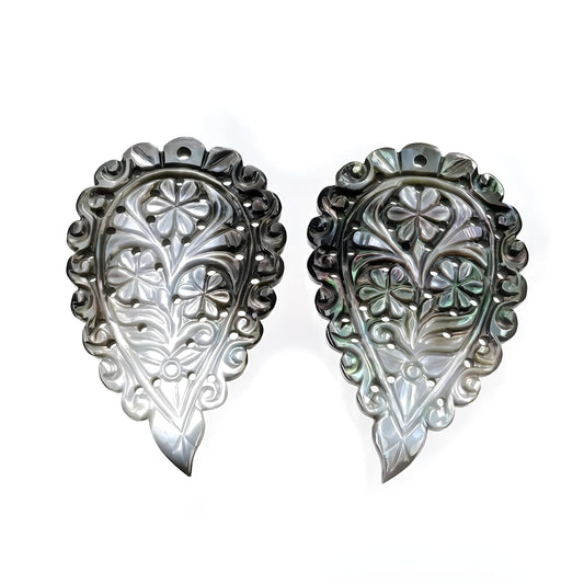 mother of pearl leaf carving