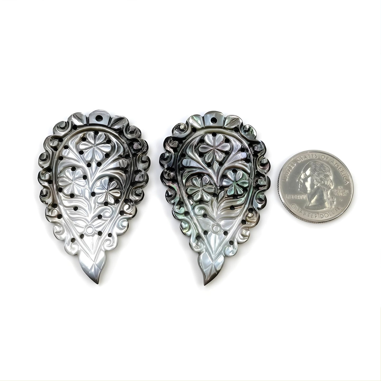 intaglio di foglie di madreperla