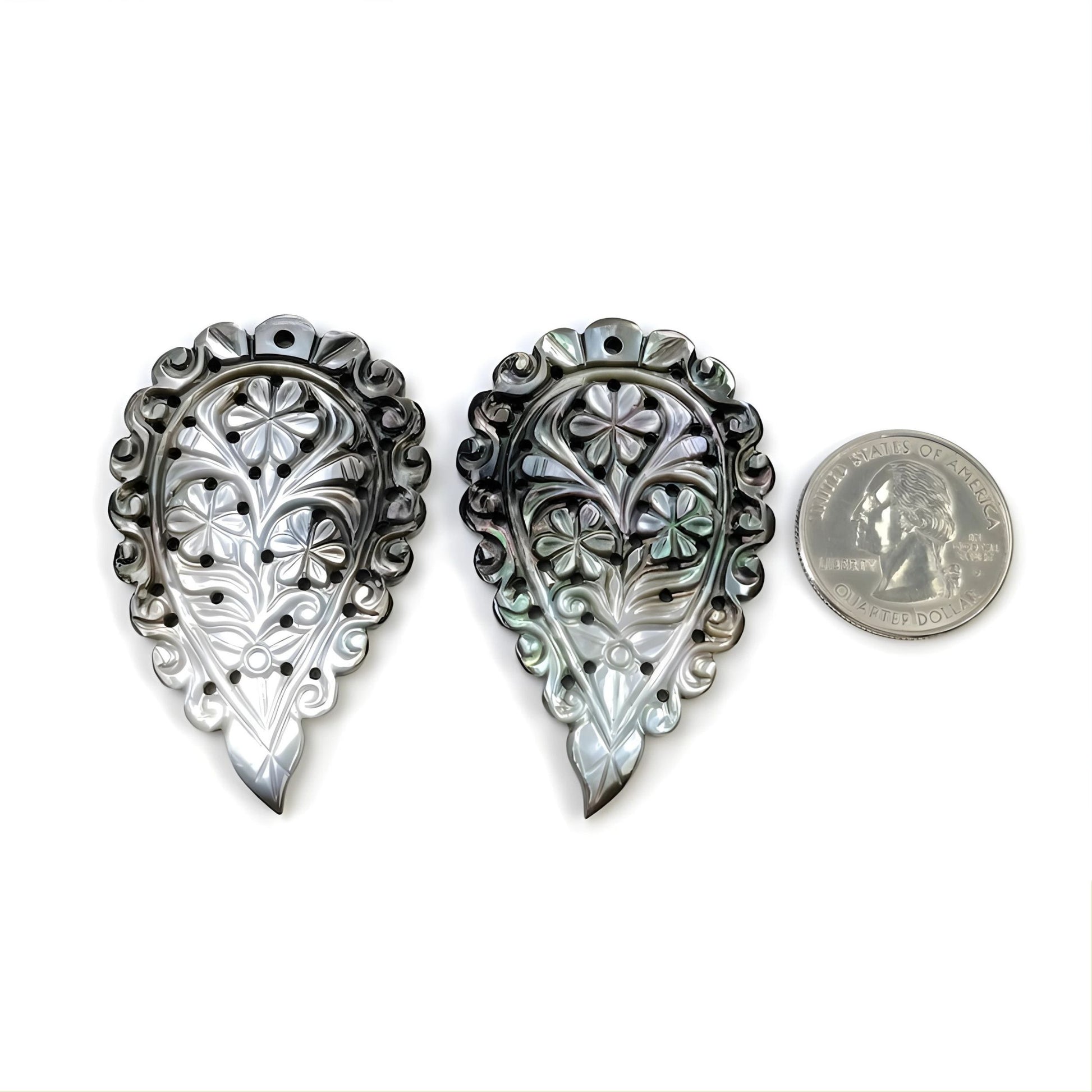 intaglio di foglie di madreperla