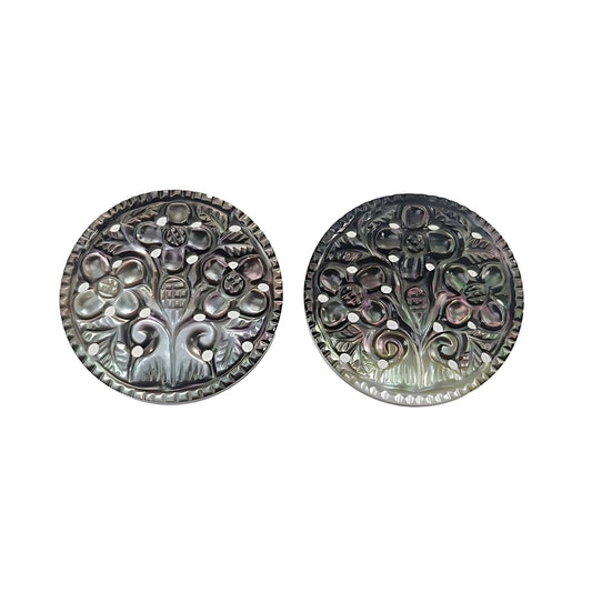 mother of pearl round carving