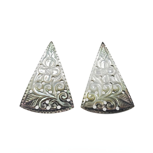 mother of pearl triangle carving
