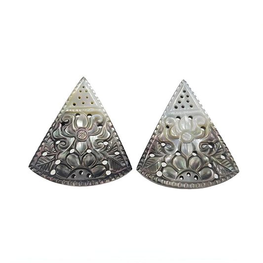 mother of pearl triangle carving