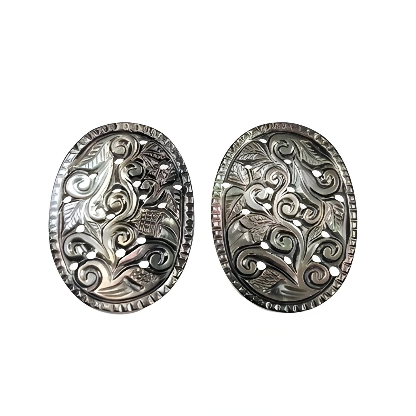 mother of pearl oval carving