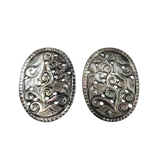 mother of pearl oval carving