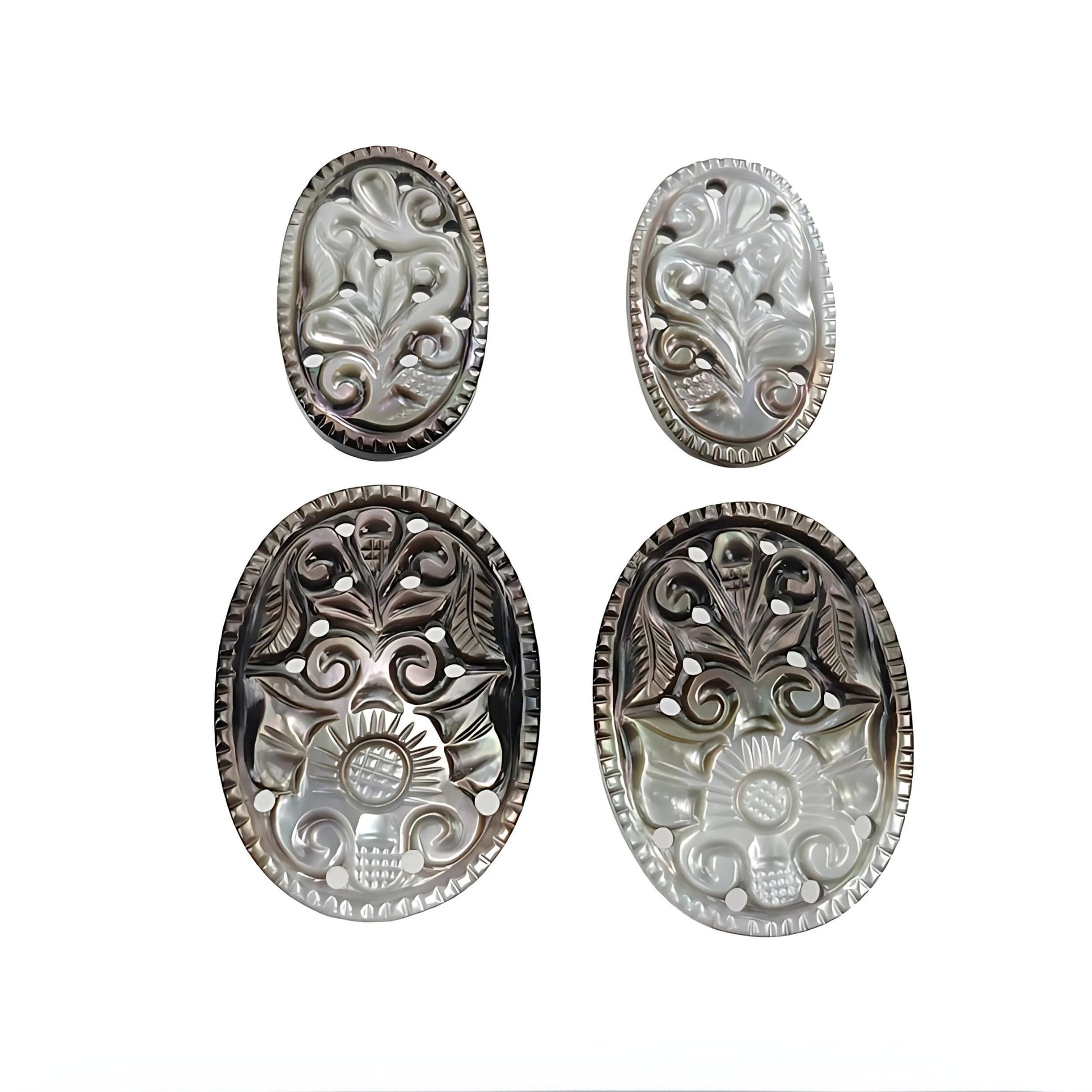 mother of pearl oval carving