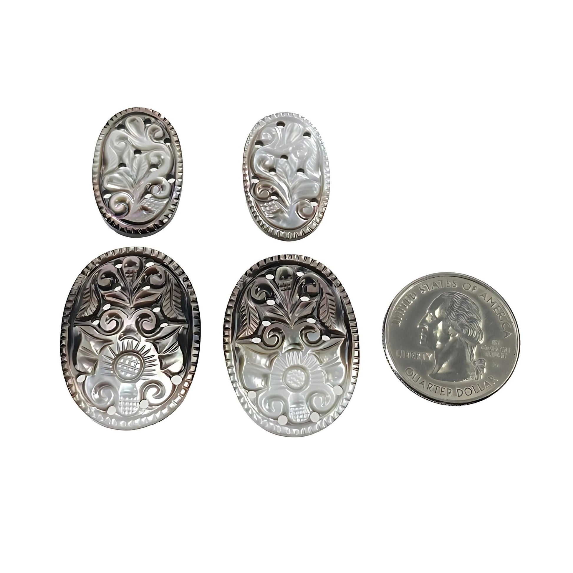 マザーオブパールの楕円彫刻