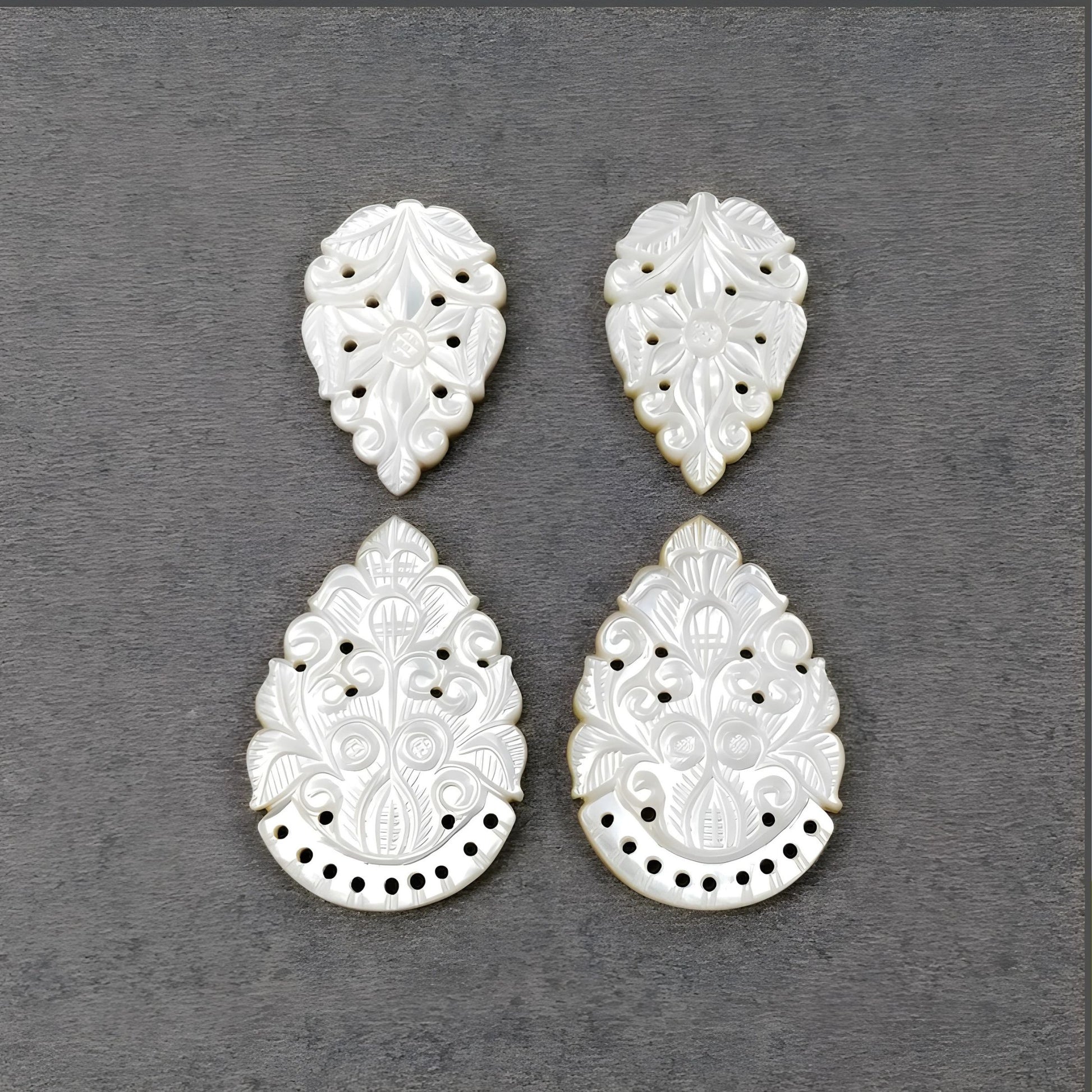 mother of pearl pear carving