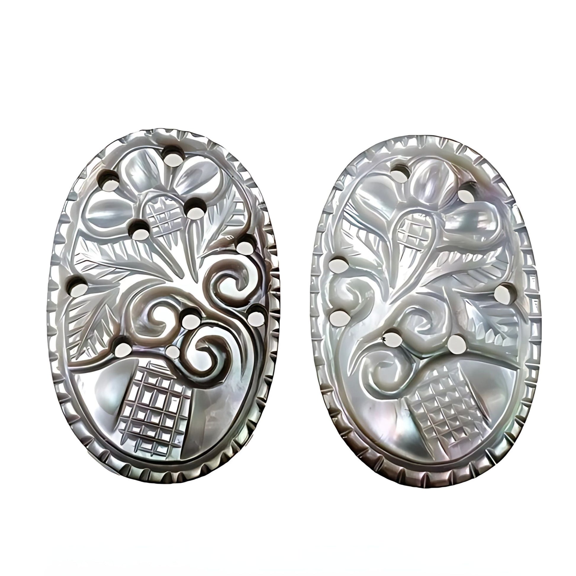 mother of pearl oval carving