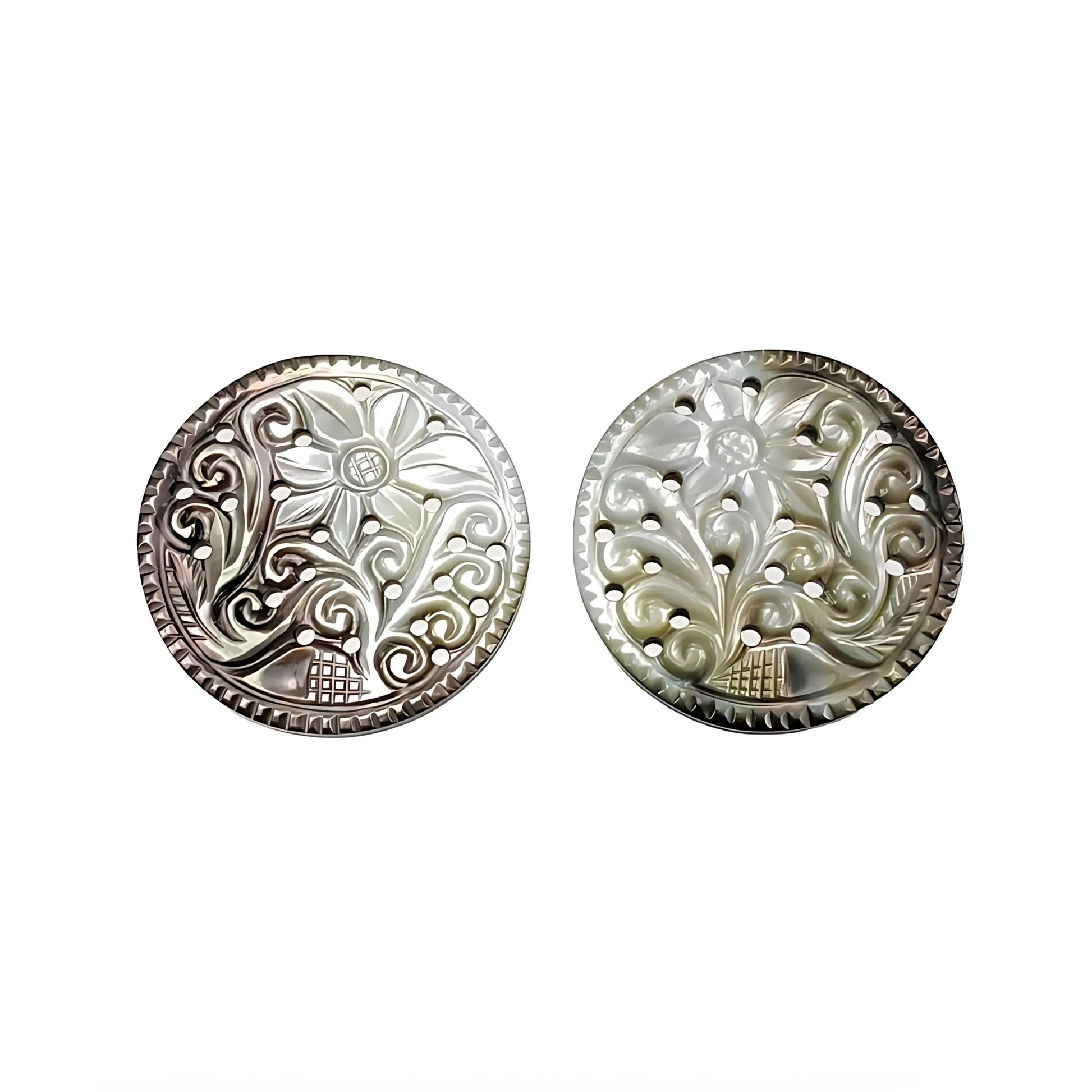 mother of pearl round carving