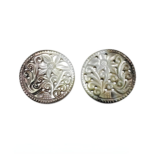mother of pearl round carving