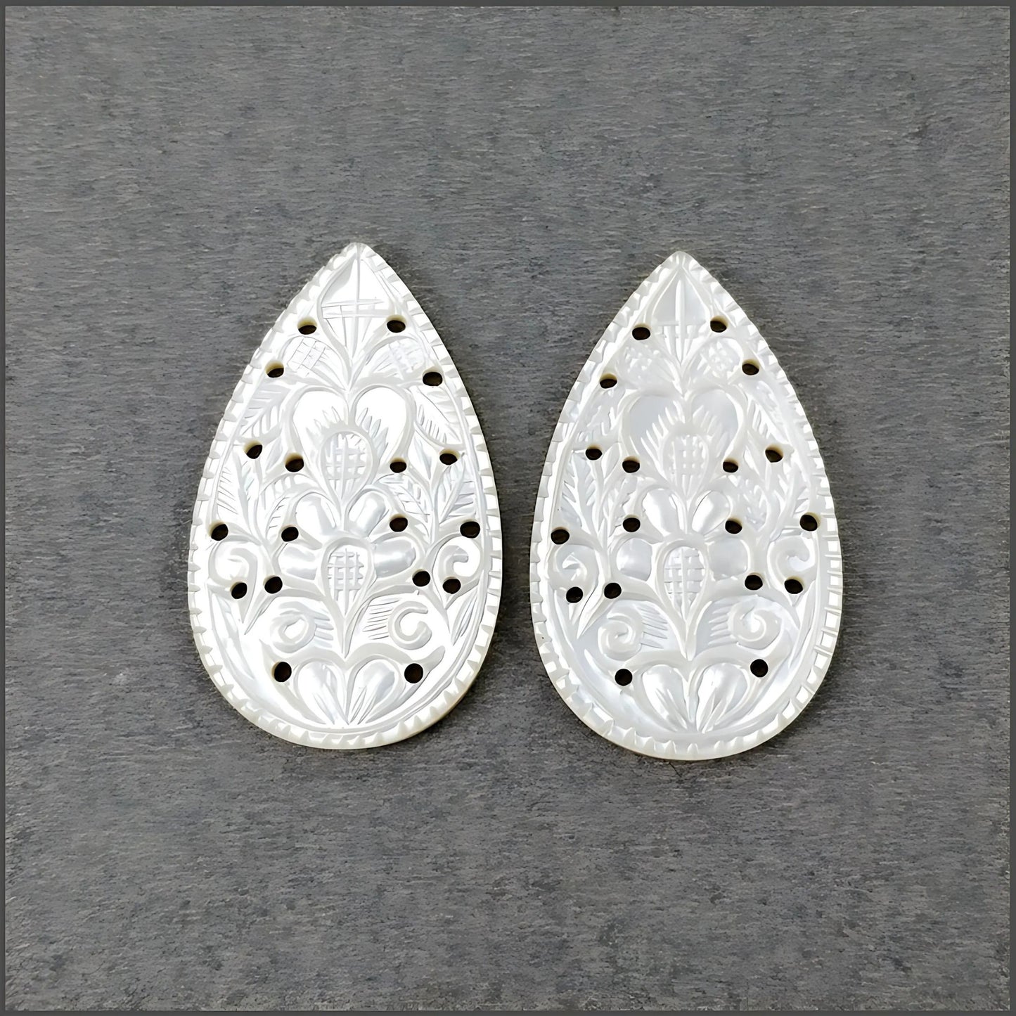 mother of pearl pear carving