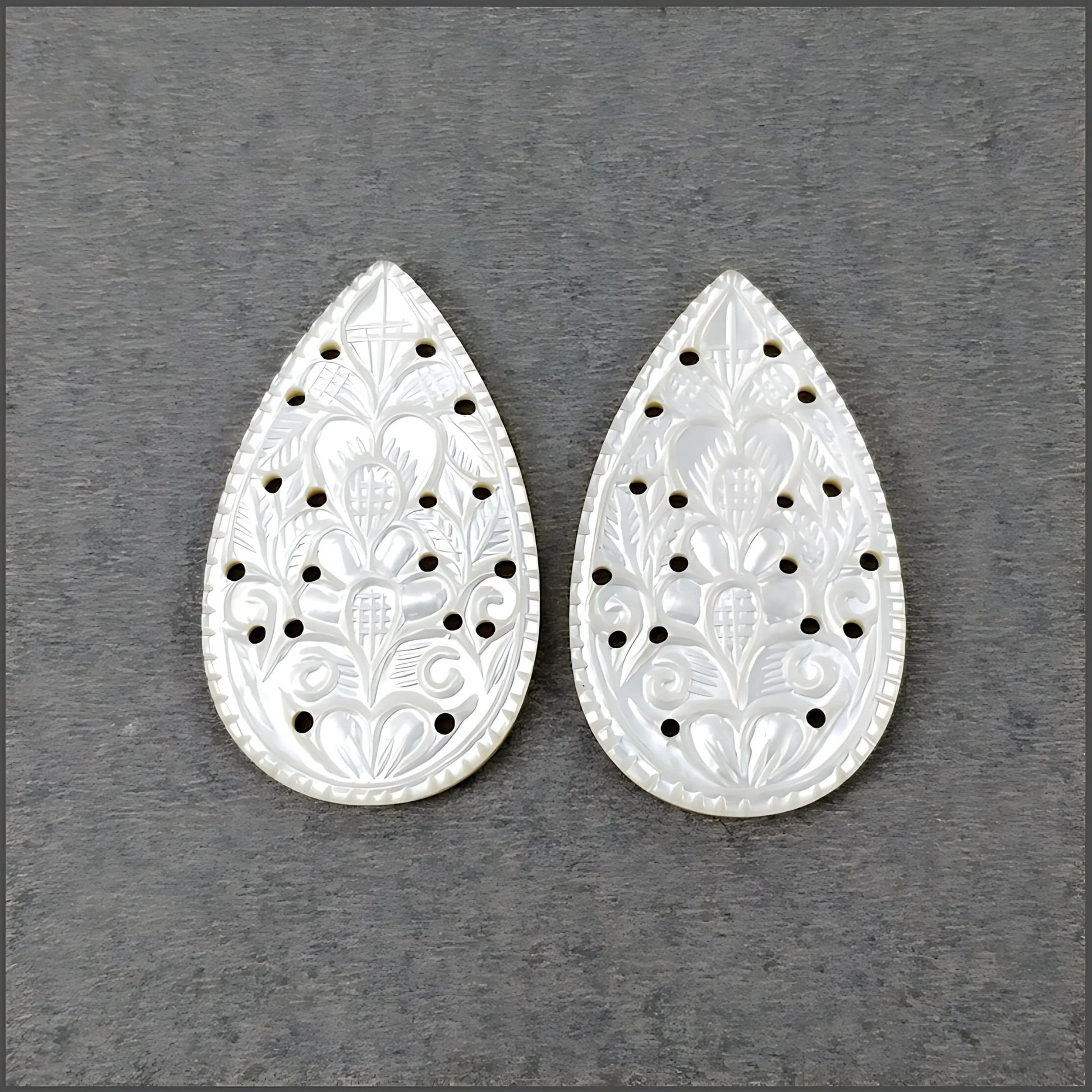 mother of pearl pear carving